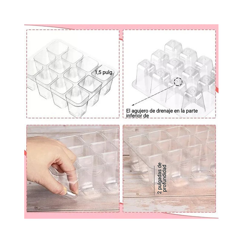 Bandeja Germinación Semillas Plantas Plástica mas cúpula x01 Pieza 3