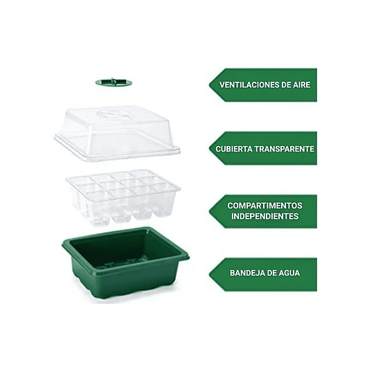 Bandeja De Germinar x12 Celdas, Cubierta Ajuste x5 Unidades 3