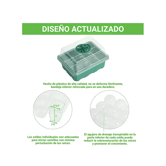 Bandeja De Germinar x12 Celdas, Cubierta Ajuste x5 Unidades 4