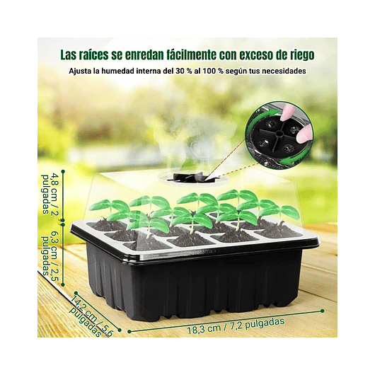 Bandeja De Germinar x12 Celdas, Cubierta Ajuste x5 Unidades 11