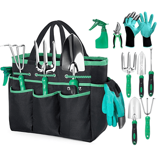 Kit Herramientas Jardinería x9 Acero Inoxidable Resistente