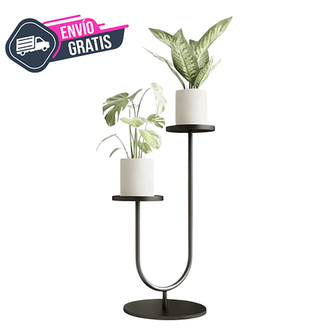 Soporte Para Plantas En Macetas Estante Metalico 2 Niveles