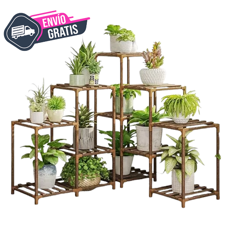 Soporte Estante Para Plantas En Maceta Madera Multiposición 1