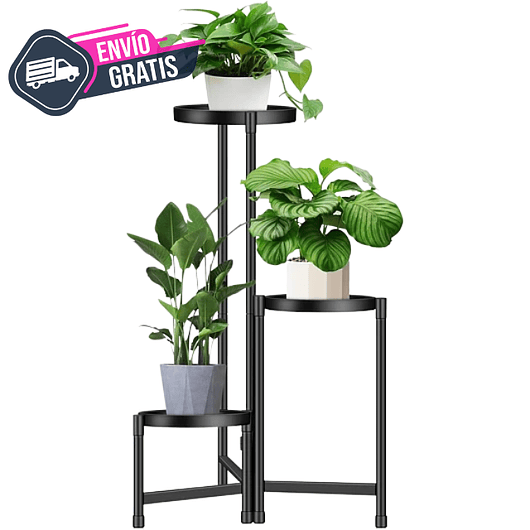 Soporte Para Plantas Macetas Estante Metalico En 3 niveles 1