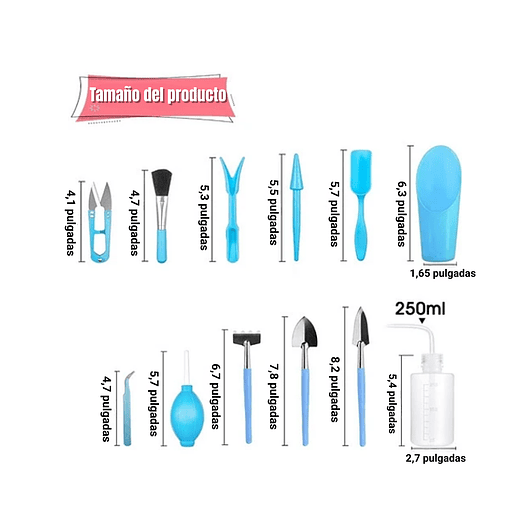 Kit Herramientas De Jardín para Siembra y Cuidado de Cactus Suculentas x15 piezas 2