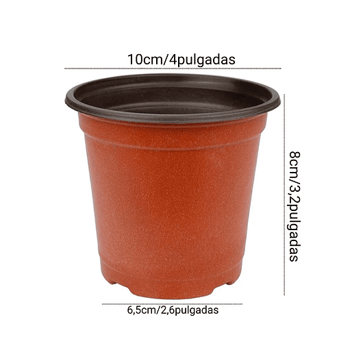 Macetas plásticas de siembra x30 unidades 8cm alto x10cm diametro 4