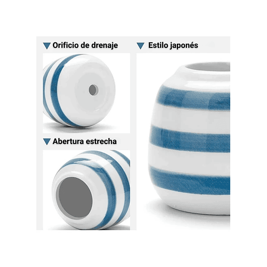 Juego De Macetas En Cerámica Fina x6 Piezas Cactus Baby Blue 5