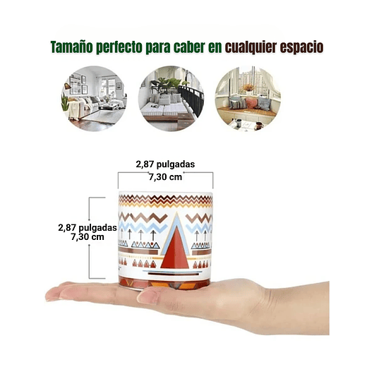 Juego Macetas Cerámica x3 Unidades Más Plato Bambú Diseño Geométrico 4