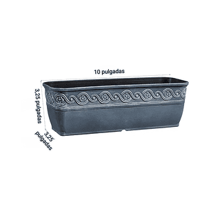 Maceta De Plantas Rectangular Azul Pizarra En Resina 26cm