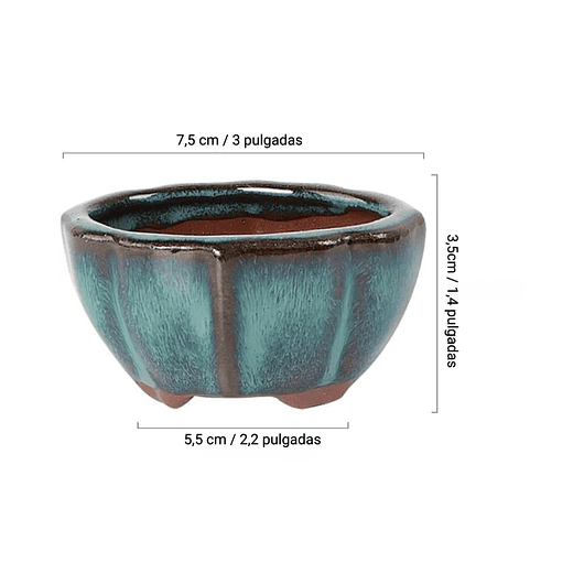 Set Macetas Mini Para Bonsái En Cerámica x4 Unidades 4