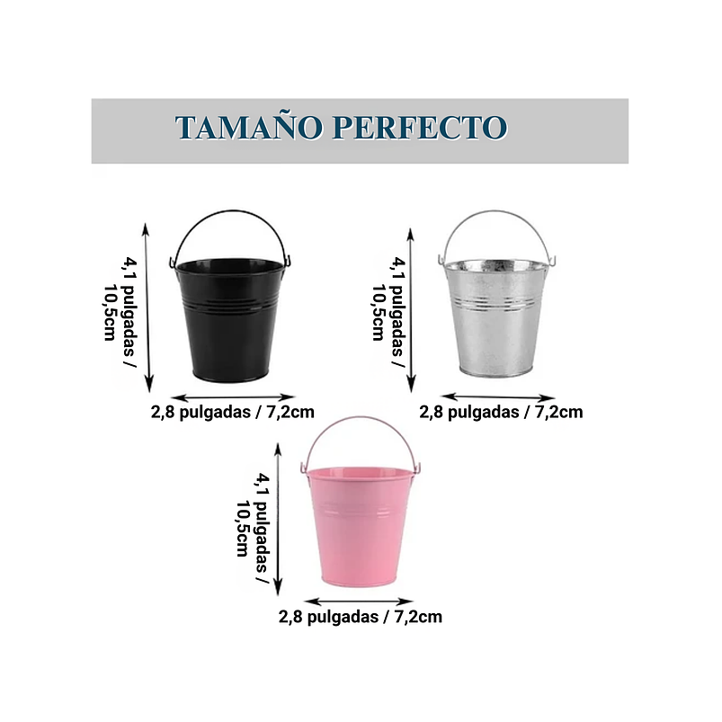 Macetas Metal x10 Unidades Diseño Valde 10cm Alto x7 centímetros Diámetro 2