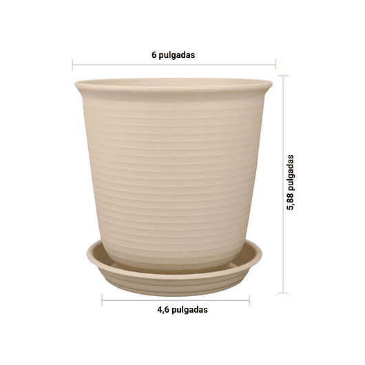 Maceta Plástica De Plantas 15cm Diámetro x15cm Alto Más Plato 2