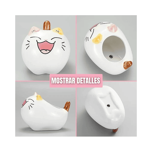 Juego Macetas Cerámica Premium Diseño Little Cats x6 Unidades  2