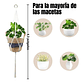 3 Macetas Fibra Natural Más Macramé Colgar Multitamaño - Miniatura 2