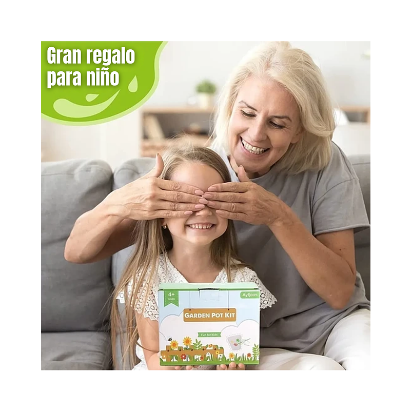 Kit Cultivo Y Decoración x4 Macetas y Accesorios Para Niños 7