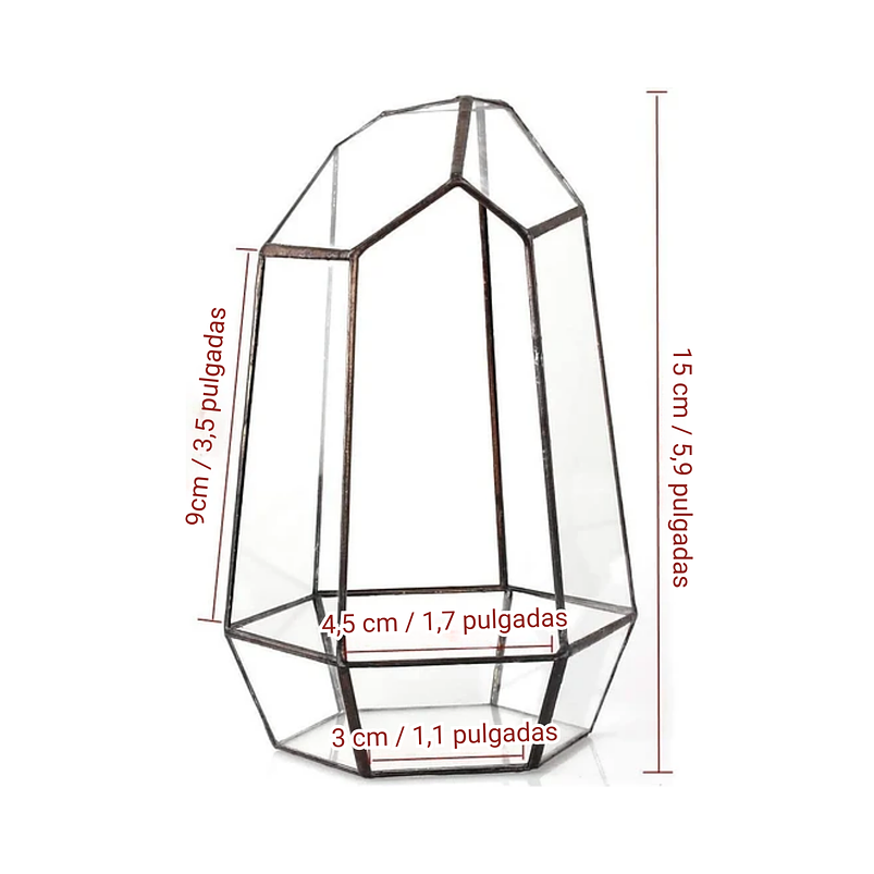 Maceta Terrario Plantas Vidrio Diseño Geométrico Moderno 5