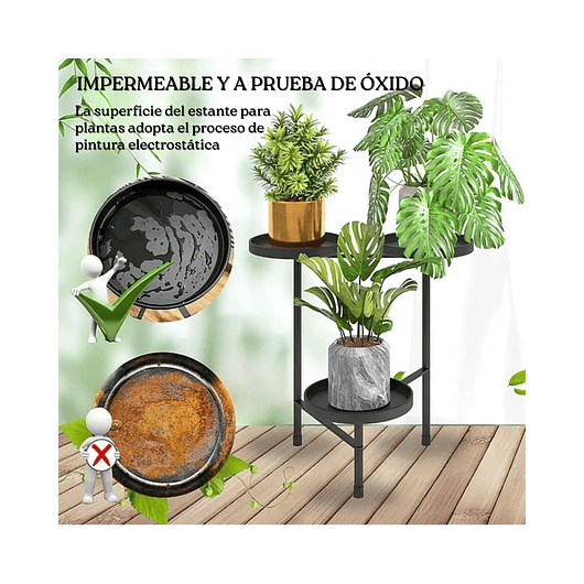 Soporte De Macetas Plantas Metálico Multiposición 3 Niveles 3