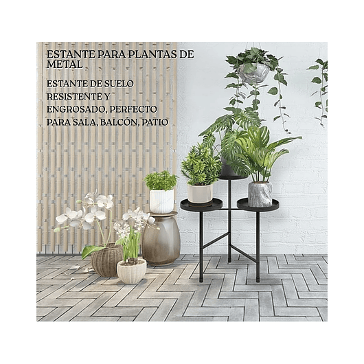 Soporte De Macetas Plantas Metálico Multiposición 3 Niveles 5