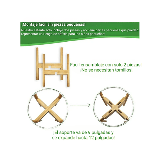 Soporte De Macetas Plantas En Bambú Ajustable 3