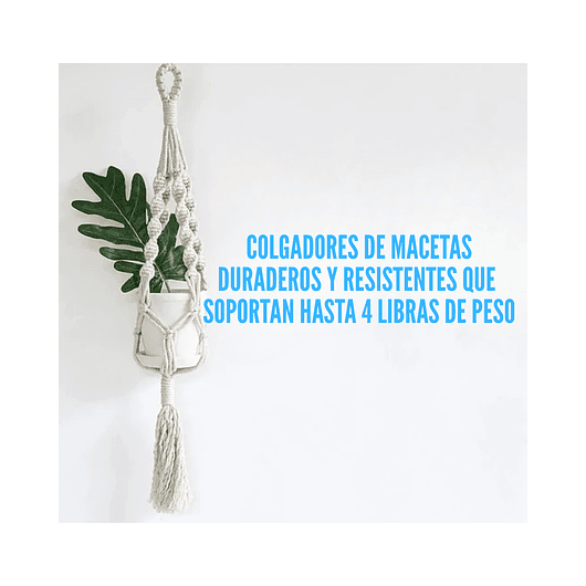 Soporte Colgante Para Plantas x4 Unidades En Macramé Más Gancho 2