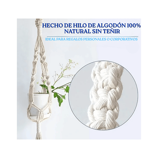Soporte Colgante Para Plantas x4 Unidades En Macramé Más Gancho 4