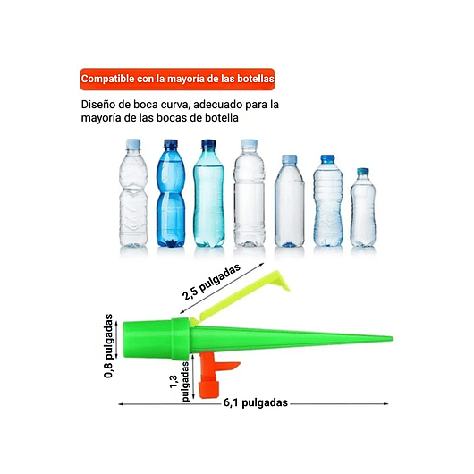 Kit Estacas de Riego por Goteo x6 Unidades para Botellas  3