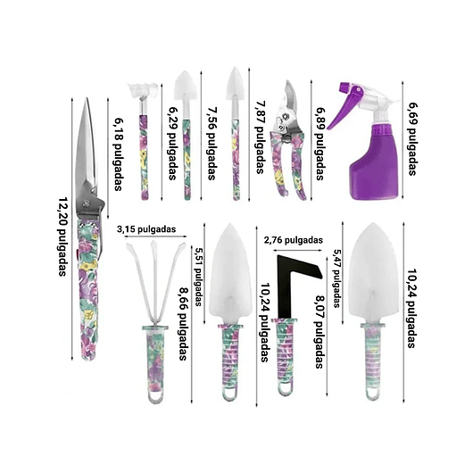 Kit Siembra Herramientas Jardín Plantas x11 Piezas Más Estuche 5