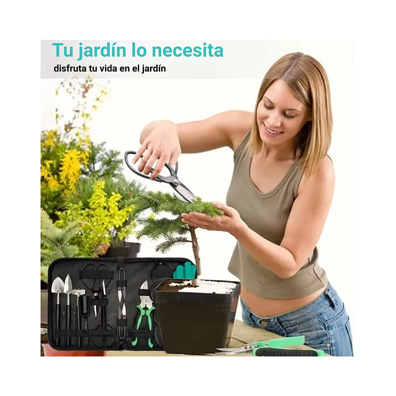 Kit Herramientas Bonsái Acero x19 Piezas Más Estuche 2
