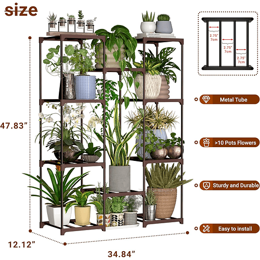 Soporte Metalico Para Plantas Interior Exterior 10 Macetas 3