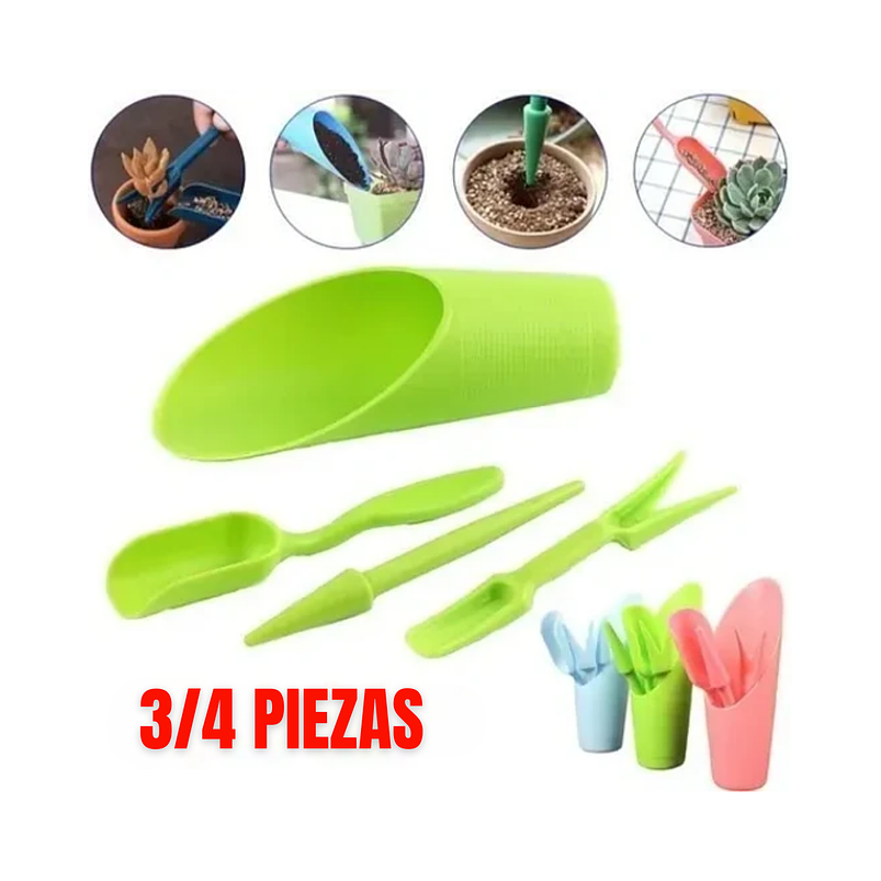 Kit Herramientas Siembra Plástico x4 Piezas Plantas Pequeña 7