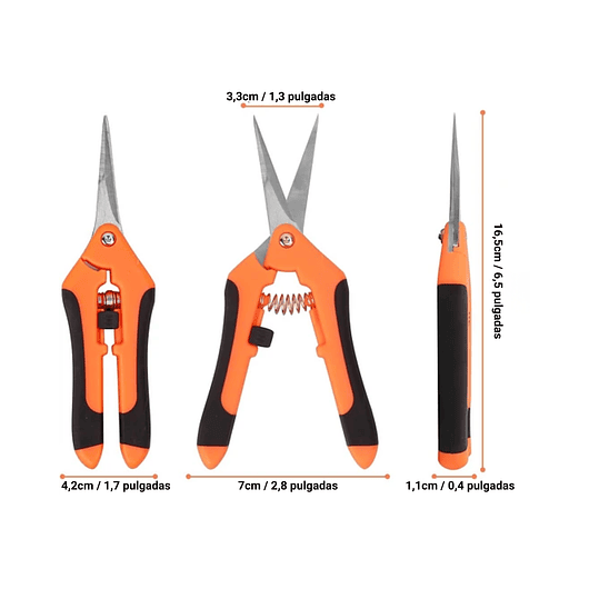 Tijera De Poda De Plantas Acero Inoxidable Punta Recta 8
