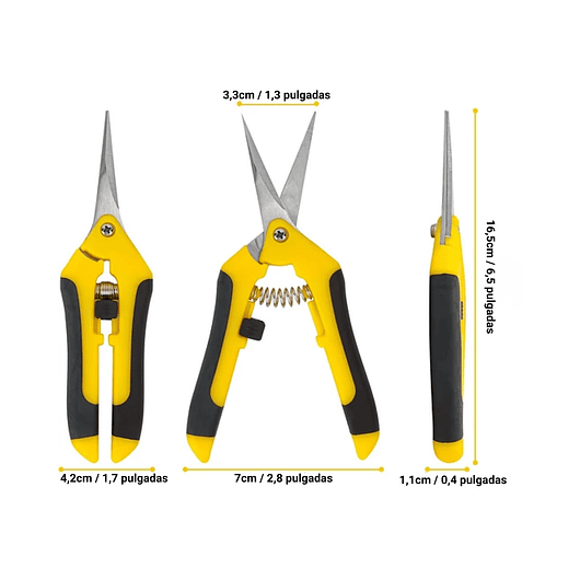 Tijera De Poda De Plantas Acero Inoxidable Punta Recta 14