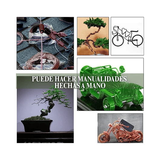 Alambres Entrenamiento Bonsái Aluminio 9 Rollos 45,6 metros pinza 4