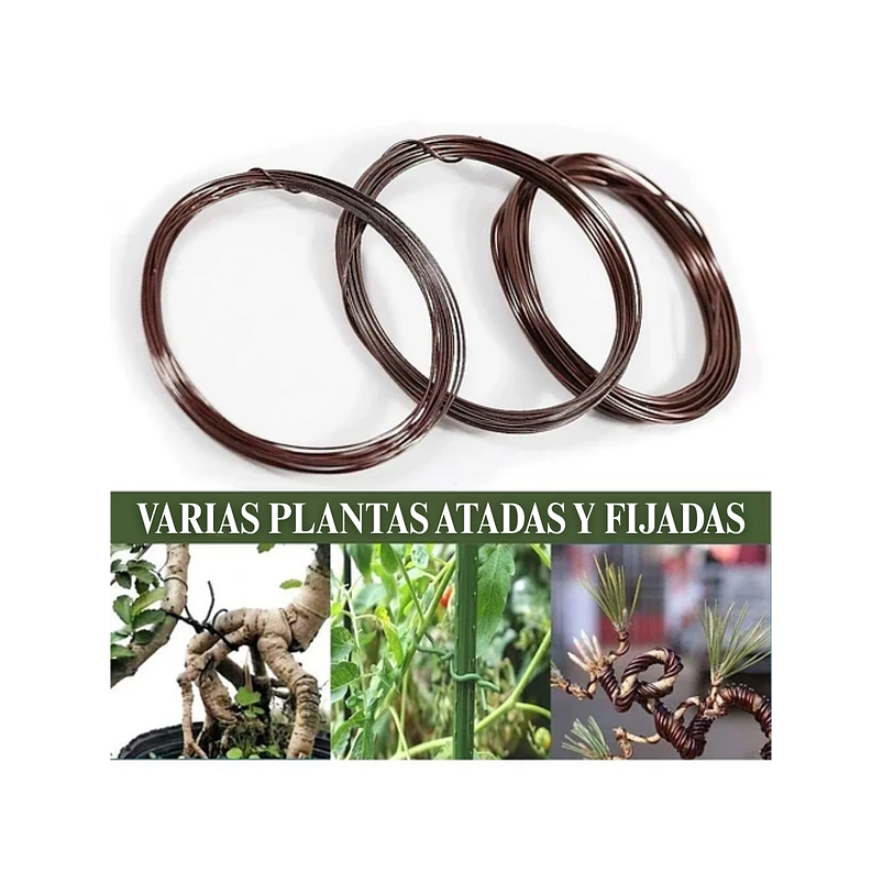 Alambres Entrenamiento Bonsái Aluminio 9 Rollos 45,6 metros pinza 6