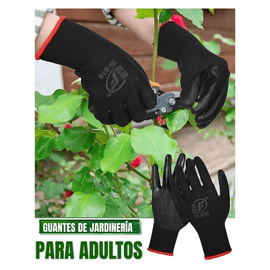 Guantes Jardinería x01 Par Unisex Caucho Super Cómodos M-l 2