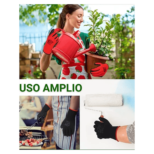 Guantes Jardinería x01 Par Unisex Caucho Super Cómodos M-l 7