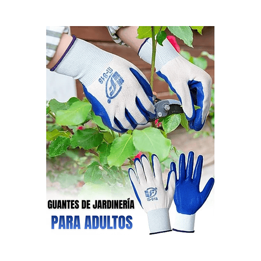 Guantes Jardinería x01 Par Unisex Caucho Super Cómodos M-l 10