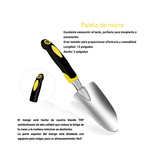 Kit Herramientas Jardín 2 Tamaños x7 Piezas más guantes y Bolsa 3