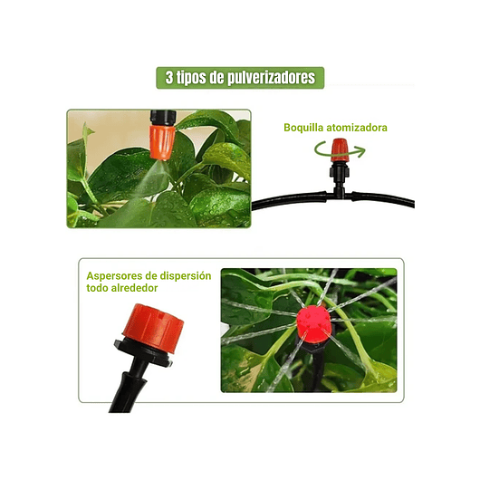 Kit Sistema Riego De Jardín Por Goteo 168 Piezas 1/4 15 Metros 3