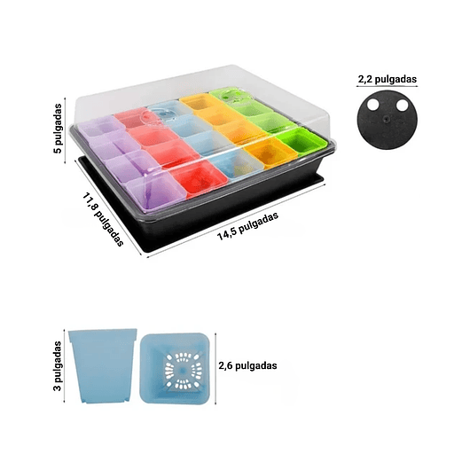 Bandeja Germinación x1 Más Cúpula En Maceta x20 Piezas 4