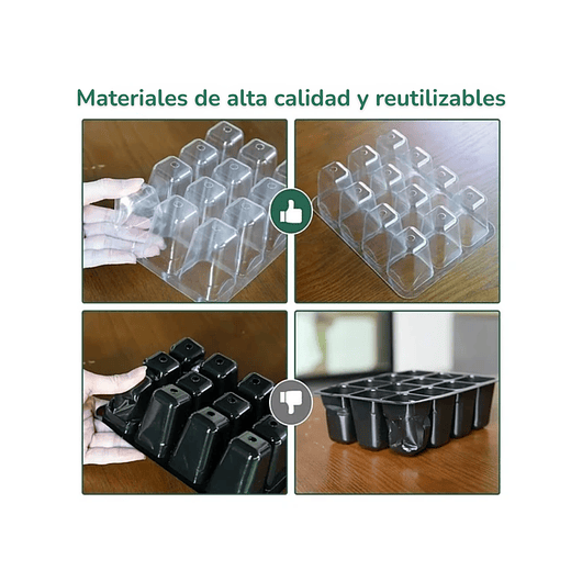 Bandeja Germinación Plantas Más Cúpula x12 Celdas c/u x10 Juegos 8