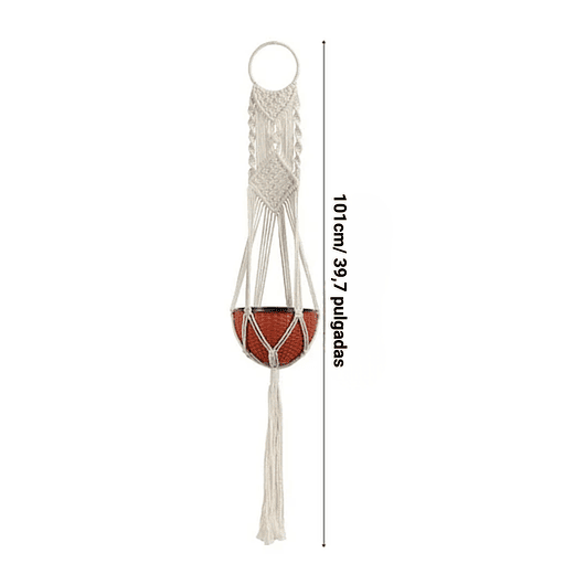 Macramé x01 Unidad Para Macetas Plantas 100% Algodón 01 Metro Largo 3