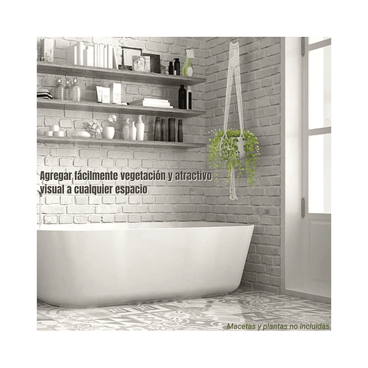 Juego Macramé x02 Unidades Macetas Plantas De Colgar 100% Algodón 3