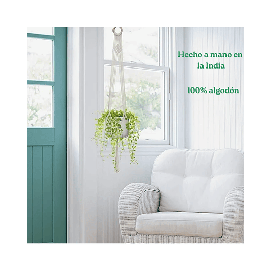 Juego Macramé x02 Unidades Macetas Plantas De Colgar 100% Algodón 4