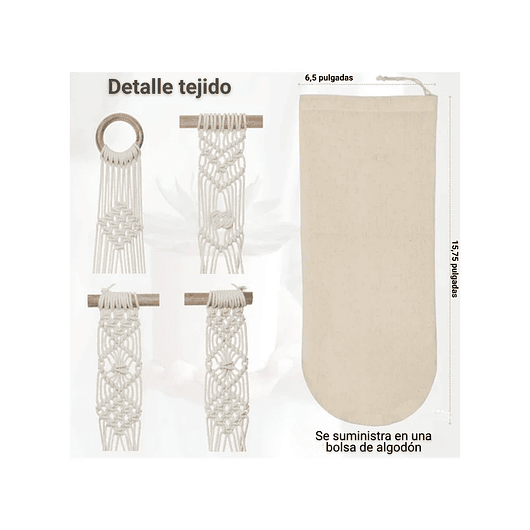 Juego Macramé x02 Unidades Macetas Plantas De Colgar 100% Algodón 5