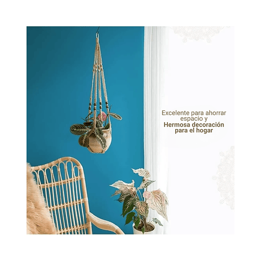 Colgador Para Macetas 100% Yute 90cm Largo Hecho A Mano 4