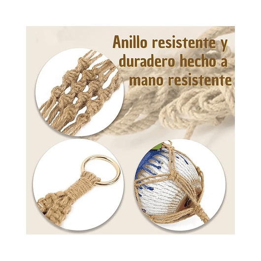 Juego De Colgadores De Plantas - Macetas x5 Unidades En 100% Yute 4