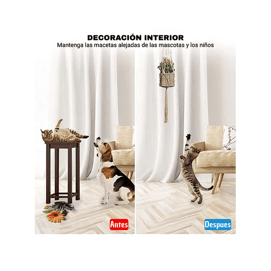 Juego De Colgadores De Plantas - Macetas x5 Unidades En 100% Yute 5