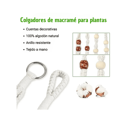 Colgante De Plantas En Macramé Más bandeja En Madera 66 centímetros Largo 5