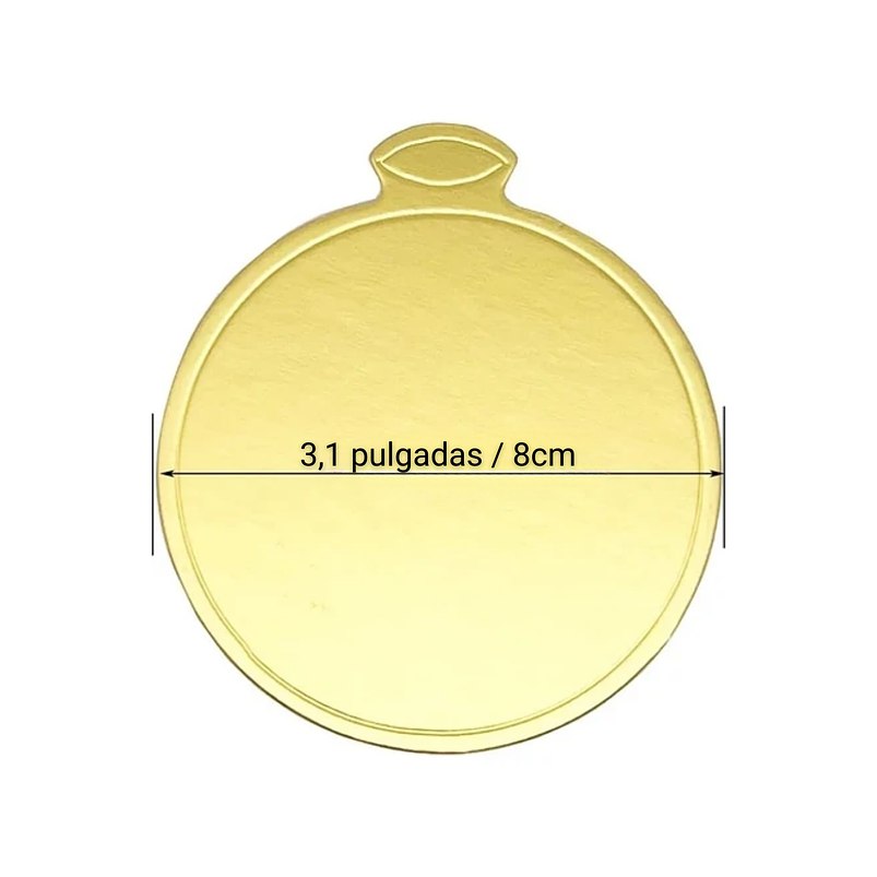 Tableros Base Papel Para Torta Dorado 8cm Diámetro x45 Unidades 2